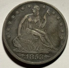 1853 Arrows & Rays Seated Liberty Half Dollar — Ch. XF+ Condition 🔥 Original