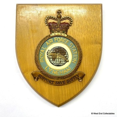 Alte RAF Lyneham Station Geschwader Mess Plakette Schild Wappen Royal Air Force C