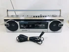 Sanyo M7110K AM/FM Cassette Boombox Tested Works MISSING TAPE COUNT RESET BUTTON