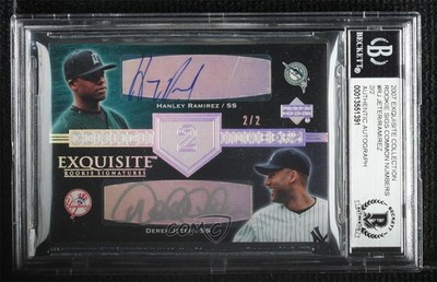 2007 Exquisite Rookie Signatures Silver Spectrum 2/2 Derek Jeter Auto HOF ow6