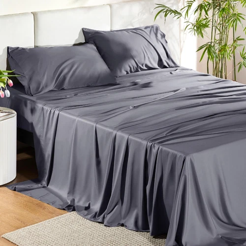 Bedsure Bamboo Queen Sheet Set - 100% Viscose from Bamboo Sheets, 16" Deep
