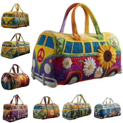 #ad 3D Quilted Duffle Bag Adjustable Strap Short Distance Travel Tote Handbag Work $39.87