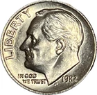 1982 MISSING “P” STRONG RIMS Roosevelt Dime - BU! - RARE VARIETY! - Ships Free!