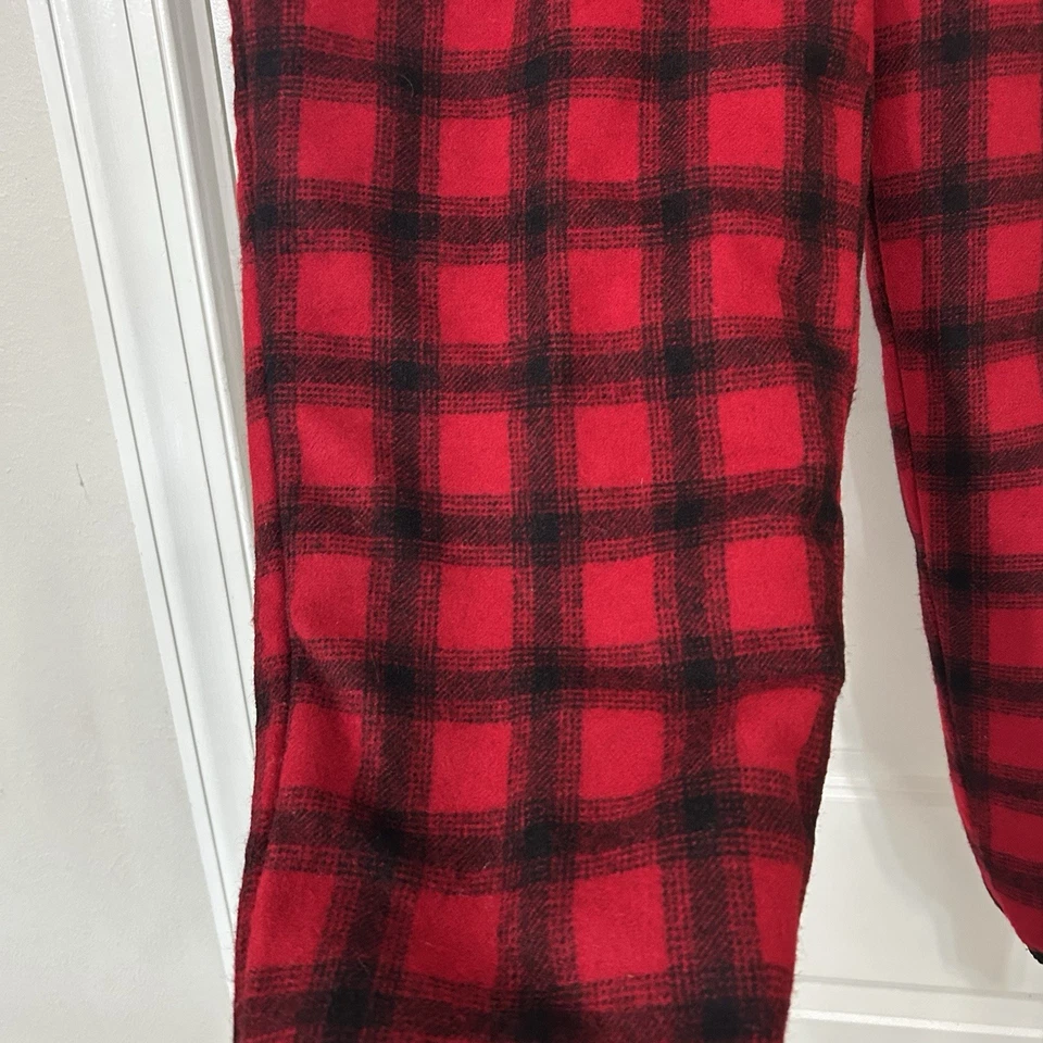 VTG 80s LL Bean Flannel Hunting Pants Men’s 35x32 Buffalo Plaid Wool Thinsulate - Image 4 of 4