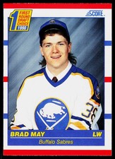 Brad May, 1990-91 Score American, #427, Buffalo Sabres, RC