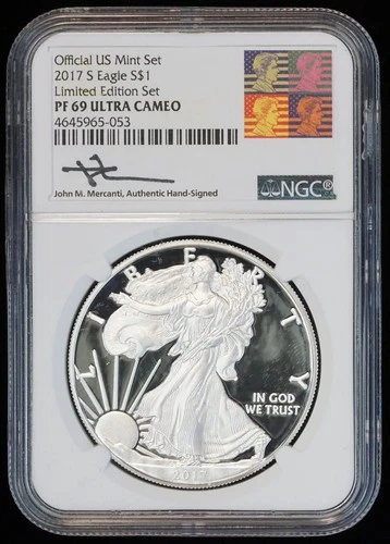 2017 S Silver Eagle Limited Edition Set PF 69 ULTRA CAMEO NGC
