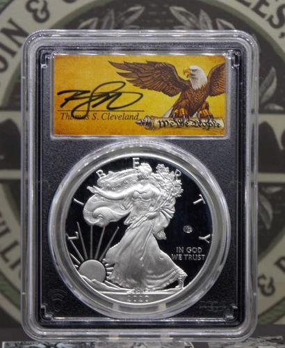 2020 "W" Proof American SILVER Eagle *V75* $1 PCGS PR70 DCAM #816 FDOI Cleveland