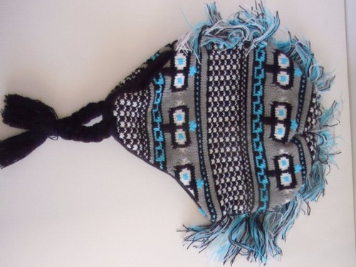 INDIAN / TRIBE / ARTISTIC COOL PRINT BOYS' MOHAWK COMFY WINTER HAT & GLOVES SET - Picture 3 of 12