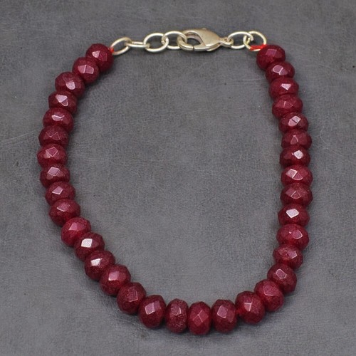 Shining Red Ruby Faceted Round Shape 89 Cts Beaded Awesome Bracelet AK 36 E503 - Picture 2 of 3