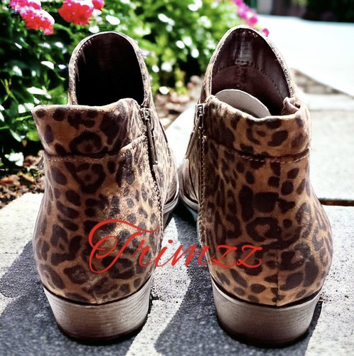 SUN & STONE Size 6.5…..…Leopard themed “Abby” Suede Ankle Boots. #85 - Picture 7 of 8