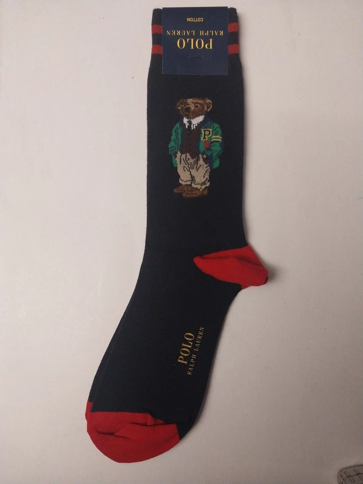  Polo Ralph Lauren Hombres POLO BEAR Vestido Calcetines Talla 9-11 Mujer ALTO Pantalón Crew Foto 3 de 4