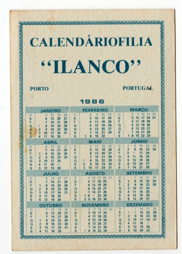 1986 calendario de bolsillo portugués con auto vintage - Rolls Royce Springfield - Imagen 2 de 2