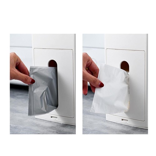 Slim Plastic Trash Can 1.3 Gallon Trash Can With Toilet Brush Holder - Picture 7 of 8