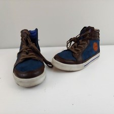 Youth Boys 3 Roebuck  Co. high top side zip casual shoe blue/brown