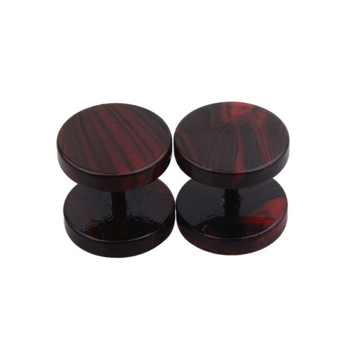 4X Surgical Steel Marbling Fake Ear Plug Flesh Tunnel Stud Earring Body Piercing - Picture 8 of 8