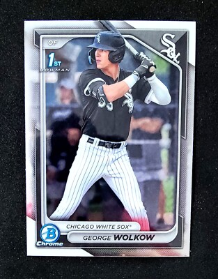 George Wolkow 1st 2024 Bowman #BCP-144 Chrome Prospects White Sox