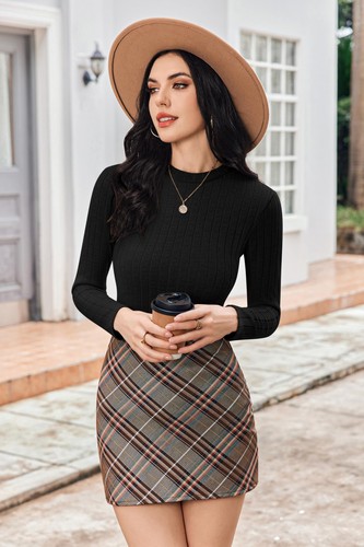 Long Sleeve Shirts for Women Ribbed Fitted Trendy Tops Crew Neck Stretch Ther... - Picture 2 of 7