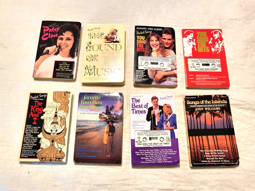 8 Pocket Songs- Cassettes Patsy Cline, Sound Music, Andy Williams, Hawaiian