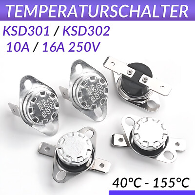 KSD301/302 Thermoschalter Temperaturschalter Schließer Öffner 10A/16A Thermostat
