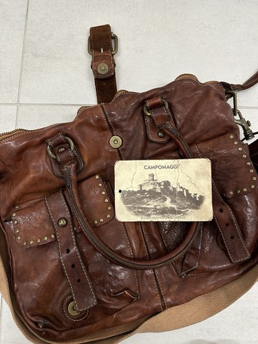 Campomaggi Leder Damen Tasche Schultertasche Braun Bag Italy - Bild 14 von 20