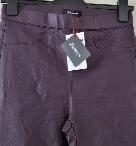 Ladies Jeggings Size 16 Purple Aubergine Leather Look Skinny Jeans Kaleidoscope - Picture 2 of 6