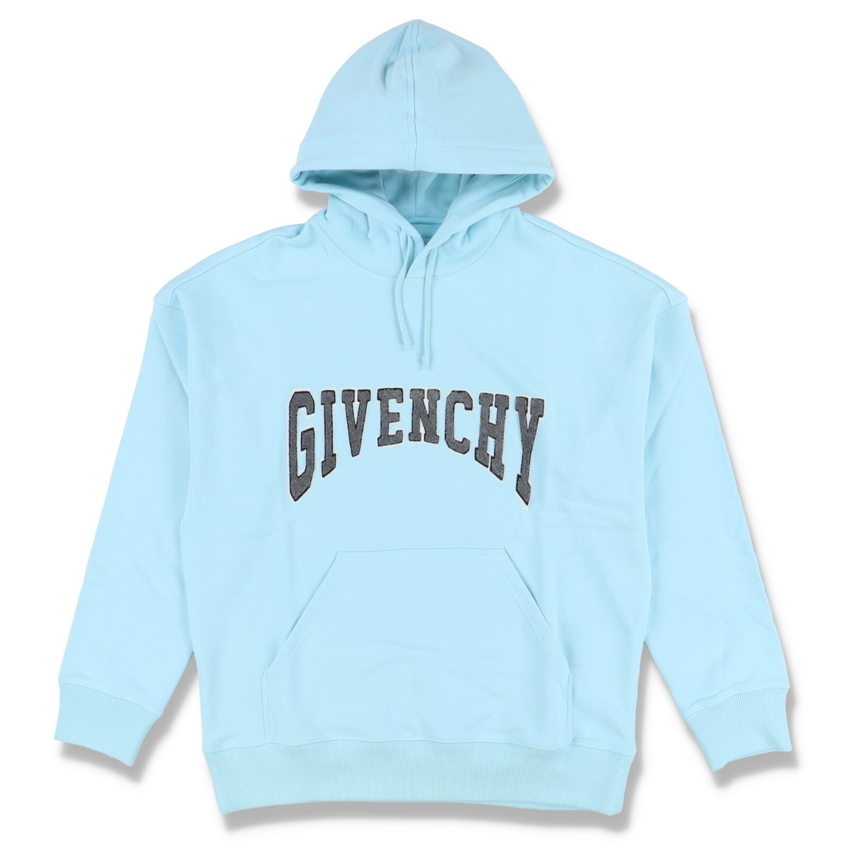 Givenchy Baby Blue Embroidered College Logo Hoodie Size S FW22 $1690