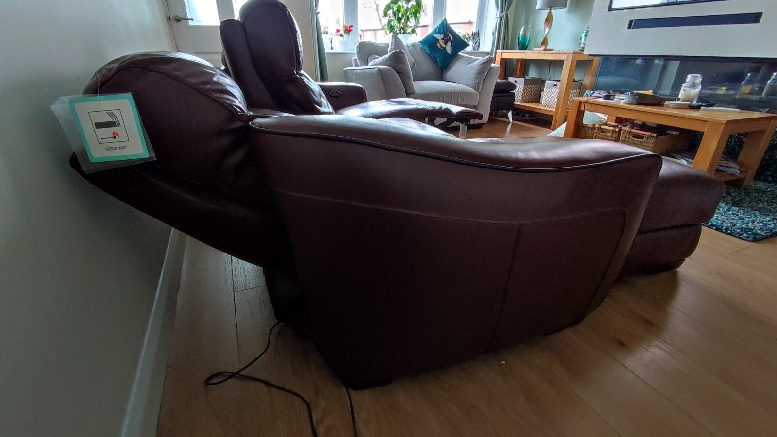 3 Seater Leather Sofa, Furniture Village Cressida Chaise Power Recliner