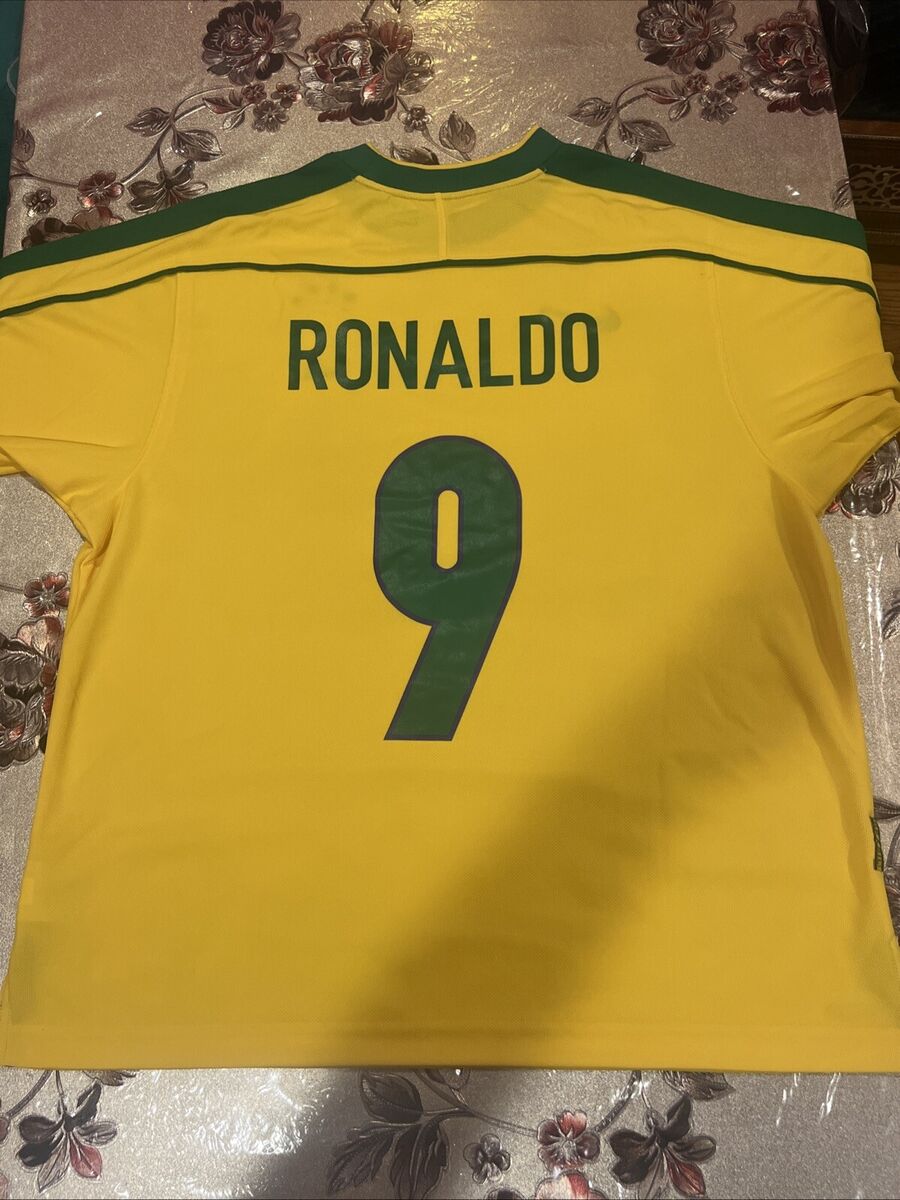 Nike Brazil Ronaldo #9 Reissue 1998 World Cup Home Jersey Nike Brazil Ronaldo #9 Reissue 1998 World Cup Home Jersey