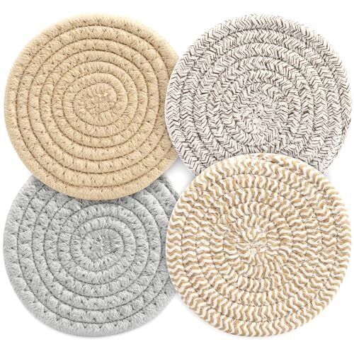 Coasters for Drinks Set of 4 Colors - Extra Large 4.8 4pack Multicolored - Picture 1 of 7