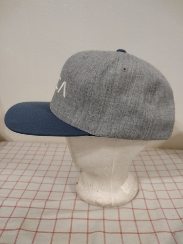 RVCA Cap Hat Gray Mens Adjustable Snapback Embroidery Flat Bill Logo Street Wear - Picture 5 of 6