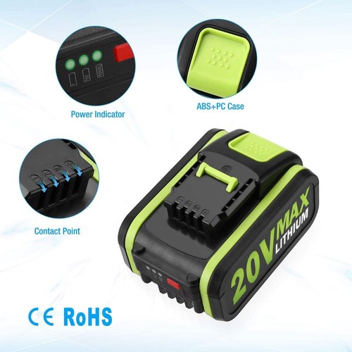 20V 4000mAh/4,0Ah Ersatzakku für Worx 20V WA3551, WA3551.1 WA355... - Afbeelding 5 van 7