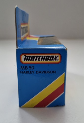 Light blue box 1981 Matchbox 1-75 MB50 Bronze Harley Davidson Motorcycle MIB - Picture 4 of 6