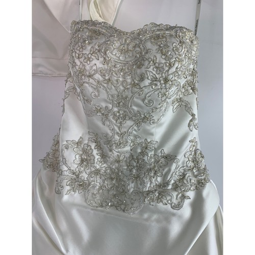 Davids Bridal WG3239 Ivory tiered Wedding Dress Size 4 Strapless + Jacket 6299 - Picture 5 of 21