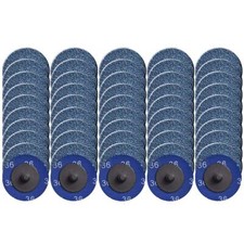 50PCS 2 inch Blue ZA Roll Lock Quick Change Sanding Discs 36 Grit For Polishing