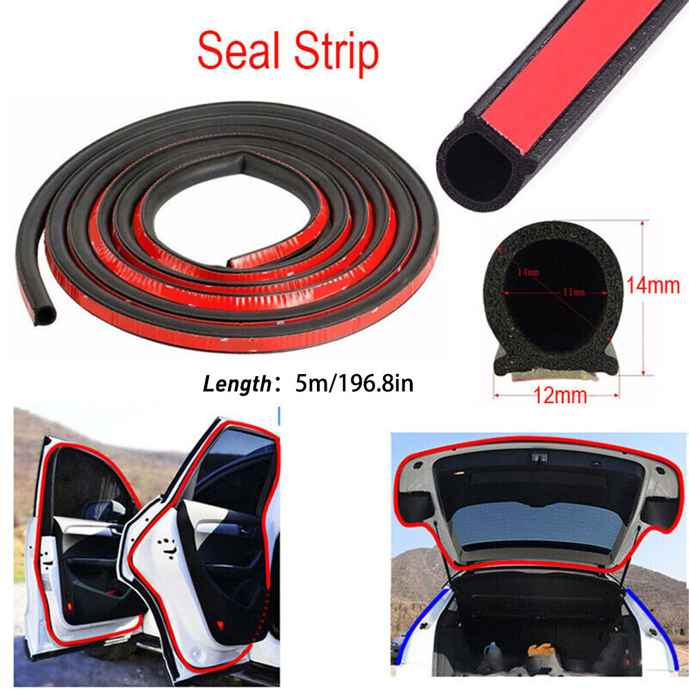 D Shape Seal Rubber Black Hood Door Guard Edge Trim Molding Protector Car Strip