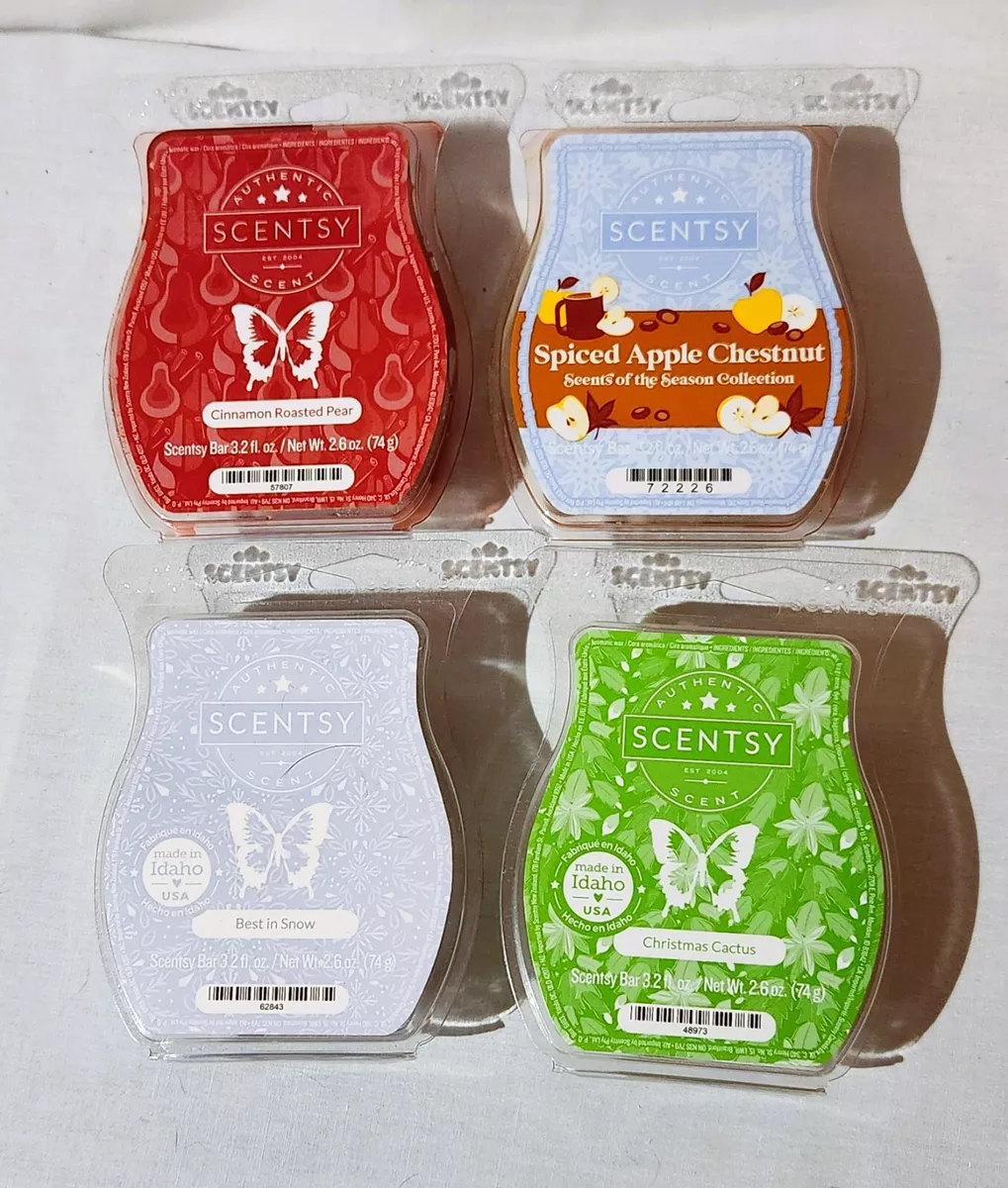 Lot of 4 SCENTSY Bars/Candle Wax Melts – Fall & Christmas Scents - New