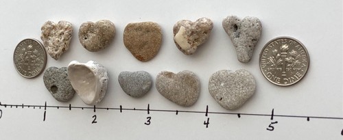 💕10 natürlich herzförmige Strandsteine 0,5-0,75 Zoll Love Rocks Kiesel Kunst Handwerk #V2C - Bild 10 von 14