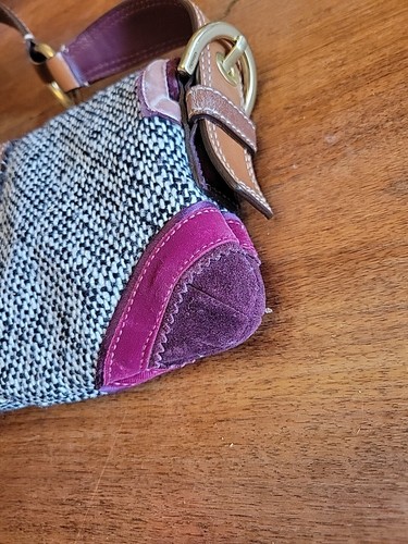Vintage Coach Tweed Burgundy Suede Leather Rhinestone Shoulder Bag C052-8F01 - Bild 10 von 15