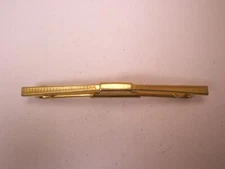 1-7/8" Tapered & Decorated Front Gold Tone Vintage SWANK 50 Collar Bar L119