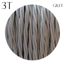 3 Core Twisted Vintage Style Coloured TWISTED Braided Fabric Cable Lamp Flex UK
