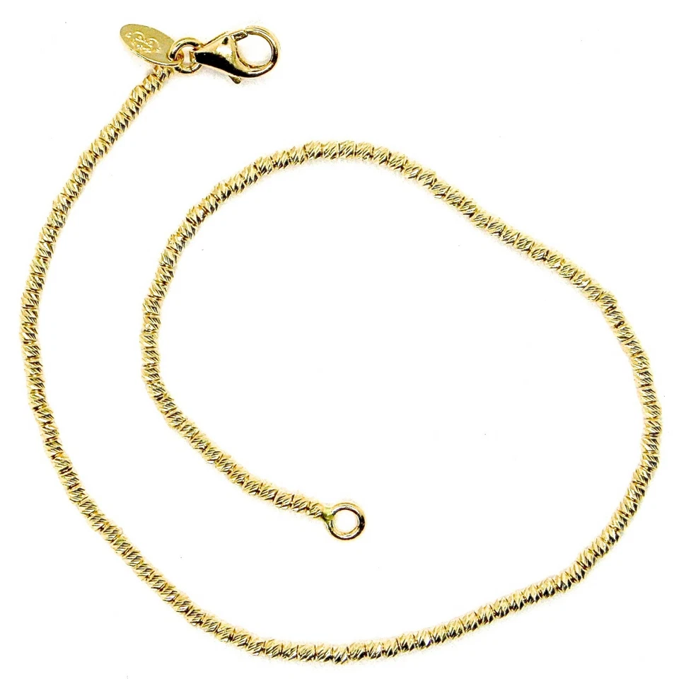 Bracelet en Or Rose Jaune Ou Blanc 750 18K, 18.5 CM, Billes à Facettes 1.5 MM - Photo 2/4