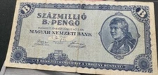 🫵🏽 100 Quintillion Pengo Banknote 1946 Historic Note Hungarian Currency💰
