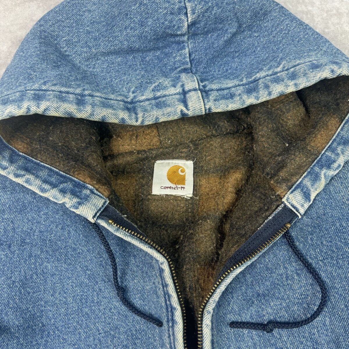 Vintage Carhartt Denim Hooded Active Jacket X-large J139 | eBay Vintage Carhartt Denim Hooded Active Jacket X-large J139 | eBay