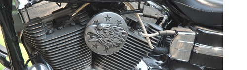 Harley Horn Cover Liberty Eagle in Aged Aluminum finish with Horn incl. LEHC-A. - Picture 4 of 4