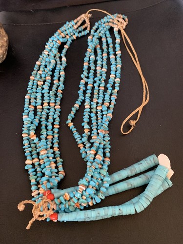 Native Santo Domingo stachelig blau türkis Muschel Jacla 6S 36 Zoll Halskette 13191 - Bild 9 von 12