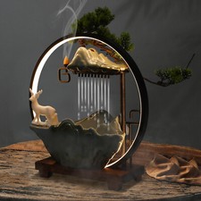 Desktop Water Fountain Indoor Waterfall with Atomizer & LED Table Decor Fountain