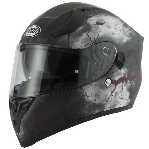 VCAN H128 RAGE SKULL DEMON MONSTER MOTORCYCLE FULL FACE HELMET - DUAL VISOR - Picture 3 of 4