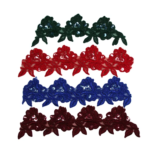 Unotrim 3.5" RED, ROYAL BLUE, BURGUNDY, GREEN  Embroidery  Beaded Lace Trim