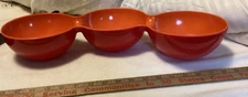Random Acts of Summer Triple Dip Melamine Bowl Serving Dish Orange And Red 18”