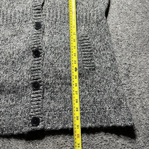 Talbots Women's XL Cardigan Sweater Button Up Gray & Black Cowl Neck W/Pockets - Picture 6 of 9